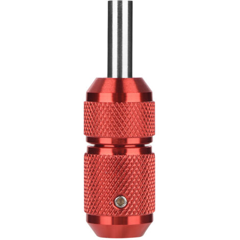 Poignée de Machine à Tatouage 22mm en Alliage d'Aluminium, Tube à Aiguille en Acier Inoxydable Rouge Professionnel