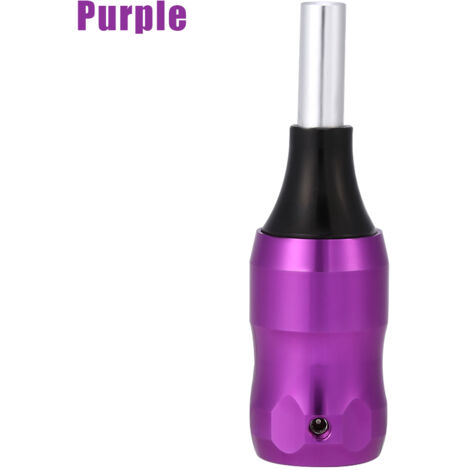 Poignée de machine à tatouer en alliage d'aluminium, cartouche ronde accessoire violette