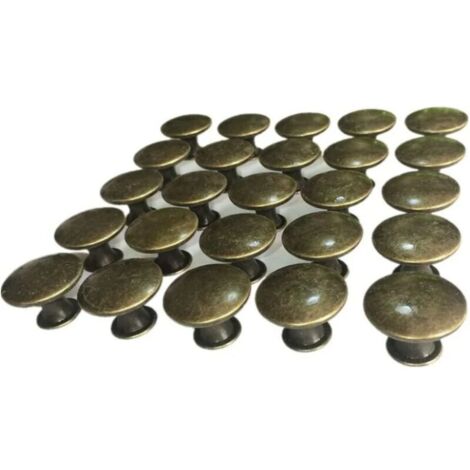 Poignée de meuble-10x Boutons de Tiroir de Porte Vintage 30mm Antique Laiton Poignées de Placard d'armoires de Cuisine, Pour Commode et Armoire Meuble, Bronze Ancien