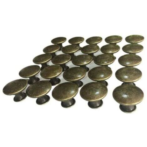 Poignée de meuble-10x Boutons de Tiroir de Porte Vintage 30mm Antique Laiton Poignées de Placard d'armoires de Cuisine, Pour Commode et Armoire Meuble, Bronze Ancien