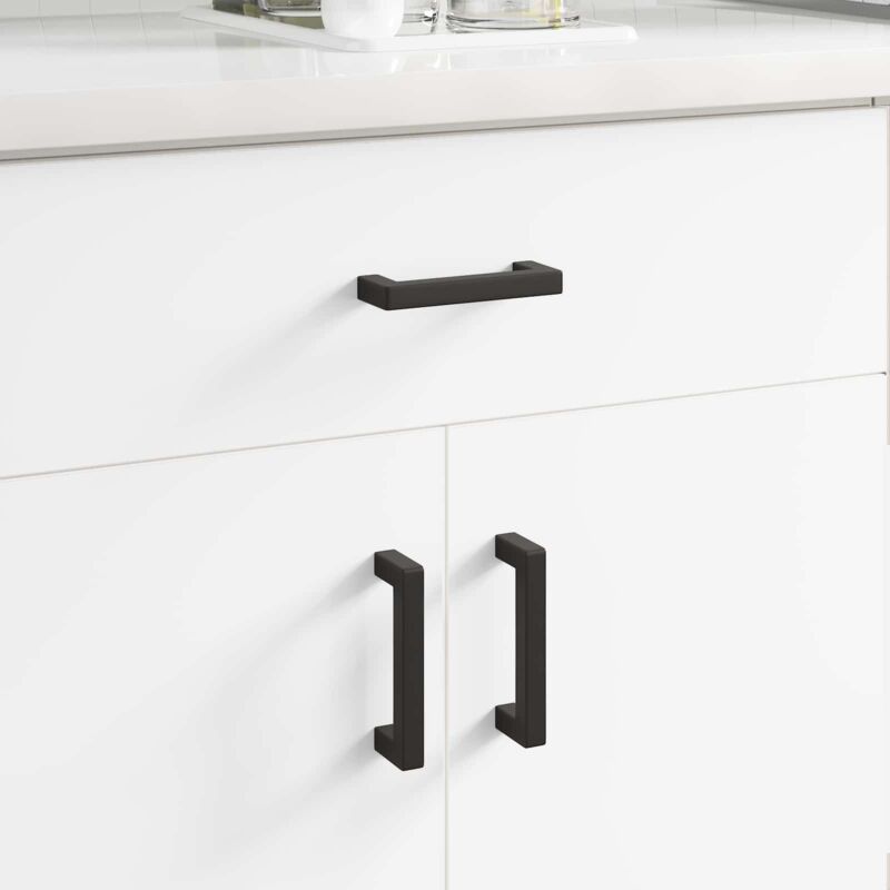 Poignée de meuble 2 pcs Noir 105 x 12 x 36 mm Fer