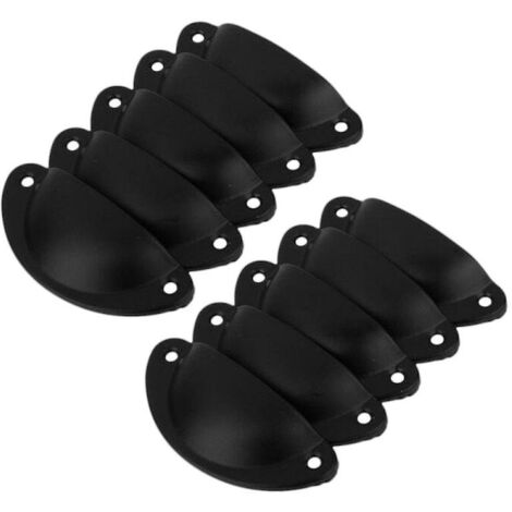 Poignée de meuble 20 pcs Vintage Décoratif Porte Tiroir Tirer Poignée Fer Demi-Cercle Boutons (noir)