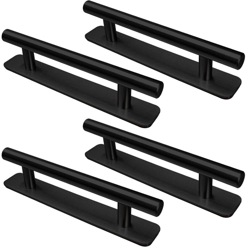Poignée de Meuble Autocollante, 4 Pièces Poignées de Porte en Acier Inoxydable, 128mm Poignées pour Placards Cuisine Porte Commode Armoire, Noir Poignée de Meuble Autocollante, 4 Pièces Poignées de Porte en Acier Inoxydable, 128mm Poignées pour Placards Cuisine Porte Commode Armoire, Noir