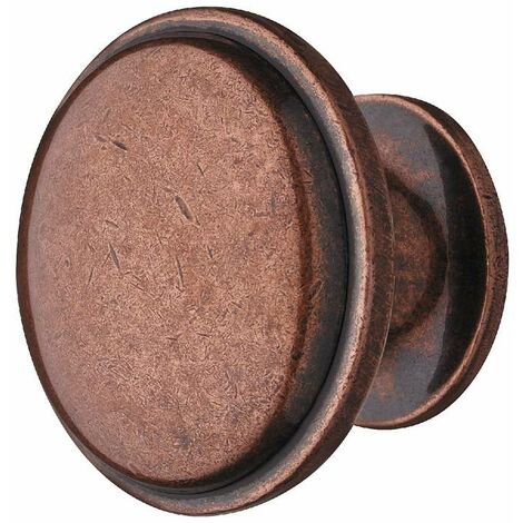 Poignée de meuble bouton vintage rond métal cuivré bronze rustique ancien antique porte armoire commode penderie