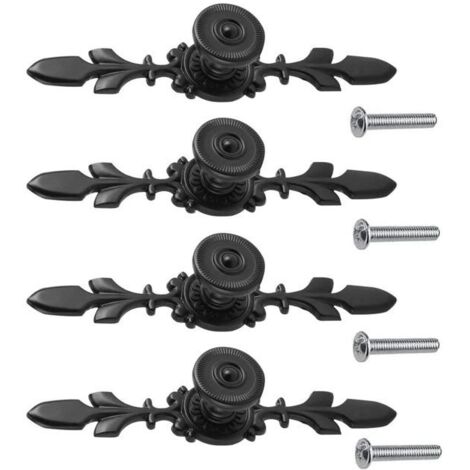 Poignée de meuble Boutons et poignées de meuble antirouille, lot de 4 vintage avec vis (lot de 4 poignées de porte décoratives a