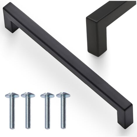 Poignée de meuble classique pour meubles, armoires, tiroirs, noir mat, Jaxon 168 mm