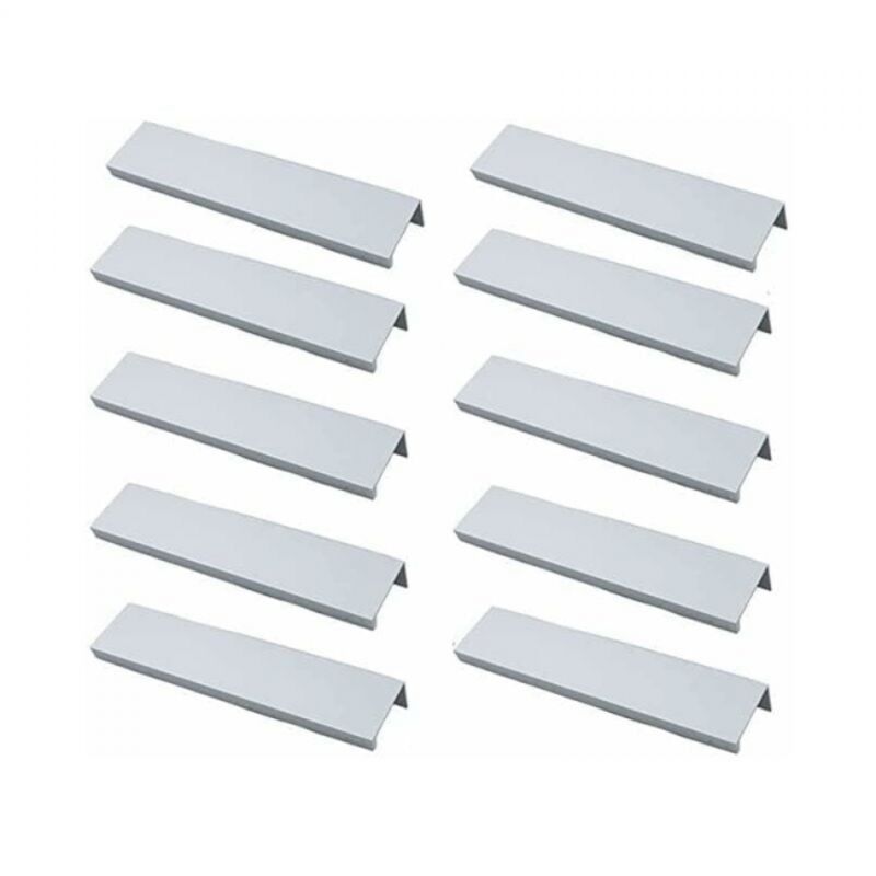 Poignée de meuble de cuisine à 10 profils – Poignée invisible, poignée de meuble brossée, poignée de meuble en alliage d'aluminium argenté, entraxe