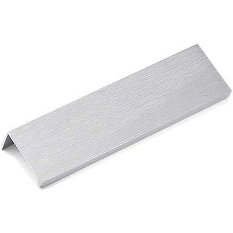 Poignée de meuble de cuisine, poignée encastrée en argent, poignée de porte cachée en alliage d'aluminium, 2 pièces, distance du trou 96 mm