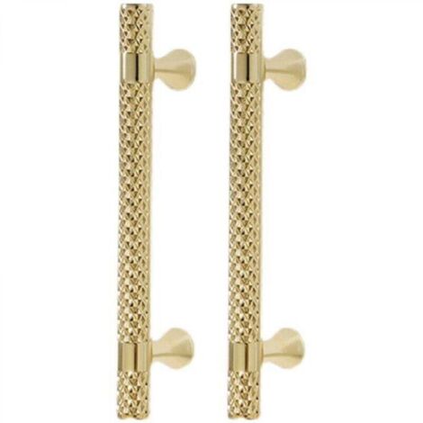 Poignée de meuble dorée, espacement des trous de 128 mm, poignée de cuisine en alliage de zinc, poignée d'armoire de chambre à coucher, 2 pièces