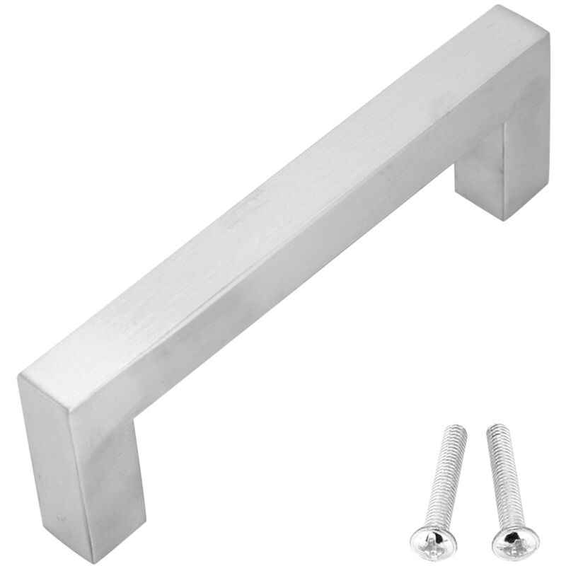 Poignée de meuble en acier inoxydable 304 argenté de 12 mm, style simple, accessoire de porte (128 mm)