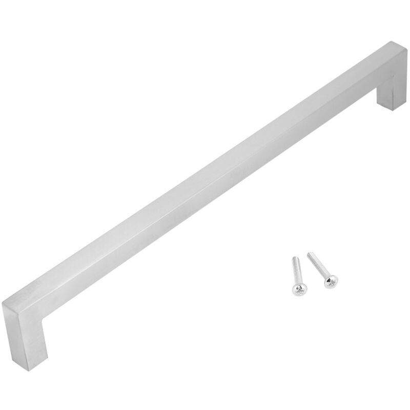 Poignée de meuble en acier inoxydable 304 argenté de 12 mm, style simple, accessoire de porte (288 mm)