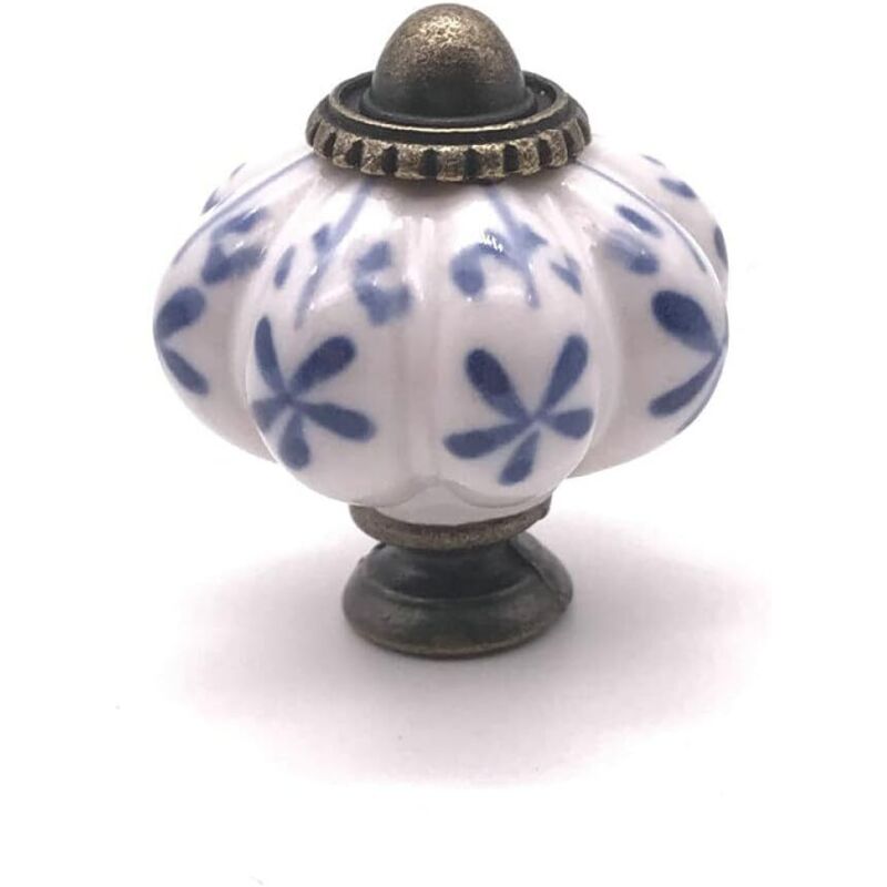 Poignée de meuble en céramique et zinc, 34 mm, style citrouille, idéale pour placard de cuisine, porte, tiroir, meuble tendance