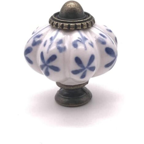 Poignée de meuble en céramique et zinc, 34 mm, style citrouille, idéale pour placard de cuisine, porte, tiroir, meuble tendance