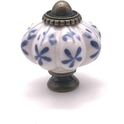 Poignée de meuble en céramique et zinc, 34 mm, style citrouille, idéale pour placard de cuisine, porte, tiroir, meuble tendance