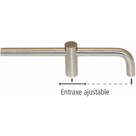 Poignée de meuble inox brossé entraxe 64mm diamètre 8mm – Installation facile sans outils – Résistante aux taches et à la corrosion – Cadap