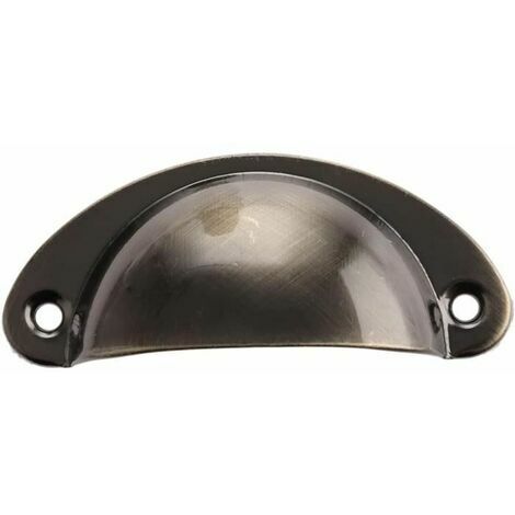 Poignée de meuble Poignée de meuble,Poignée de verrouillage de porte Antique Bronze Shell Poignées tiroirs 81 x 35mm FUIENKO