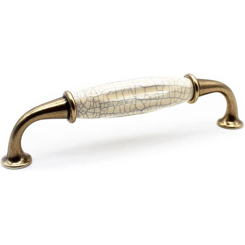 Poignee de Meuble Vintage 4 Poignée Meuble Vintage Laiton Vieilli 144 35mm Zinc-Aluminium et Porcelaine Poignée pour Poignee de Meuble Cuisine,