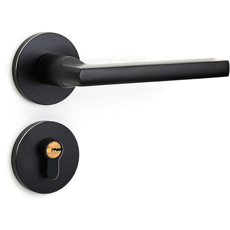 Lifcausal - Poignée de porte à levier Ensemble de leviers de verrouillage ronds robustes avec clé Poignées de porte réversibles pour gauche ou droite