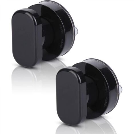 Poignée de porte à ventouse : lot de 2 poignées à ventouse puissante pour baie vitrée, idéale pour les armoires, les portes vitrées, les tiroirs et les abattants de toilettes (noir).