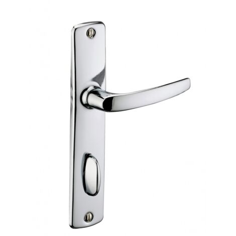 Thirard – Poignée de porte d'entrée à cylindre chromée – Entr'axe 165mm – Acier embouti – Épaisseur de porte 45mm – Béquille à condamnation