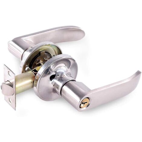 Poignée de porte antirouille en acier inoxydable, verrouillable et anticorrosion, avec levier en forme de boule. Ensemble de serrure pour l'intérieur, idéal pour l'entrée, le passage et la salle de ba