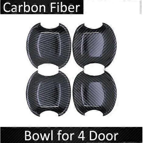 Poignée de porte autocollante en fibre de carbone noire pour Toyota Corolla E140 E150 (2007-2013) - Accessoires auto - 4 portes
