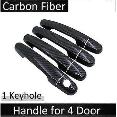Poignée de porte autocollante en fibre de carbone noire pour Toyota Prius XW20 Touring (2004-2009) - Accessoire auto - Poignée 1 (trou de serrure)