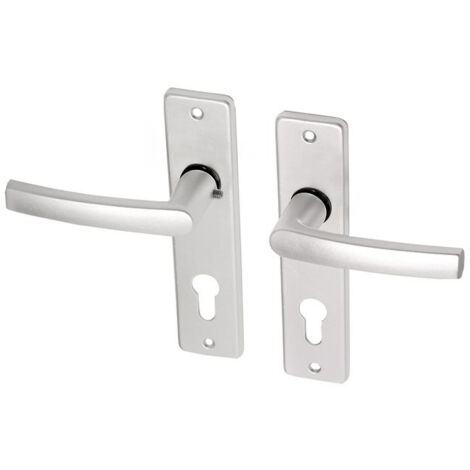 Poignée de porte avec bouclier modèle bloc aluminium - Par jeu