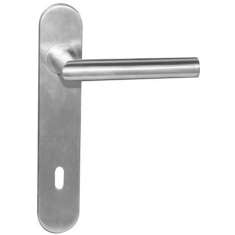 Poignée de porte avec plaque en acier inoxydable 72mm