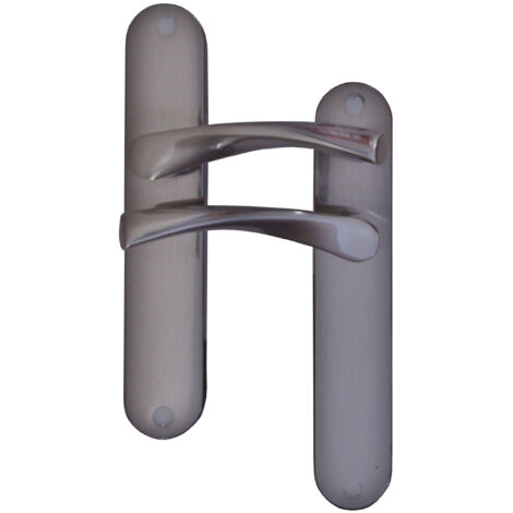 Poignée de Porte Bec de canne Leon Aluminium Acier Nickelé