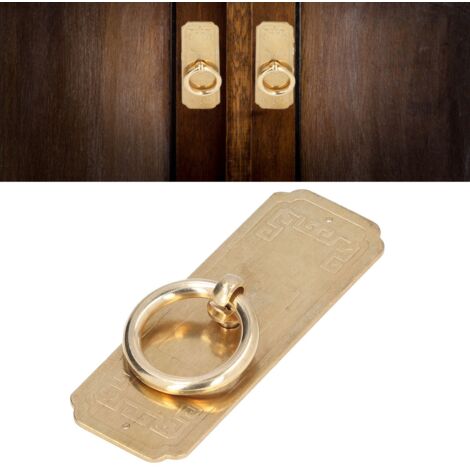 Poignée de Porte Cabinet Style Chinois Antique en Cuivre Pur - Taille 10cm