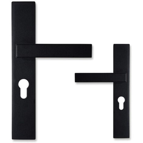 JARDIBRICODECO Poignée de porte carrée en fonte, noir ma, 72 mm