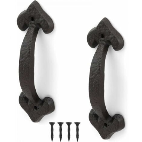 Poignée de porte coulissante 2 pièces, poignée de porte rétro, gamme complète d'accessoires, pour portes de hangar, portes de garage, armoires