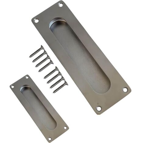 Poignée de porte coulissante ARK en acier inoxydable brossé mat 180 x 60 mm - Avec vis de montage - Design moderne pour meubles, armoires et commodes
