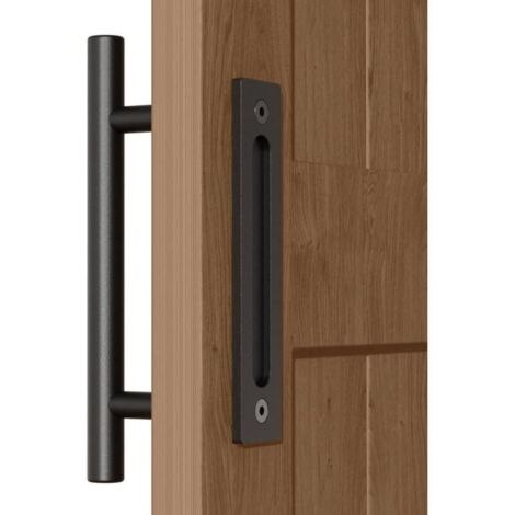 Poignée de porte coulissante noire de 10 po pour porte de grange coulissante