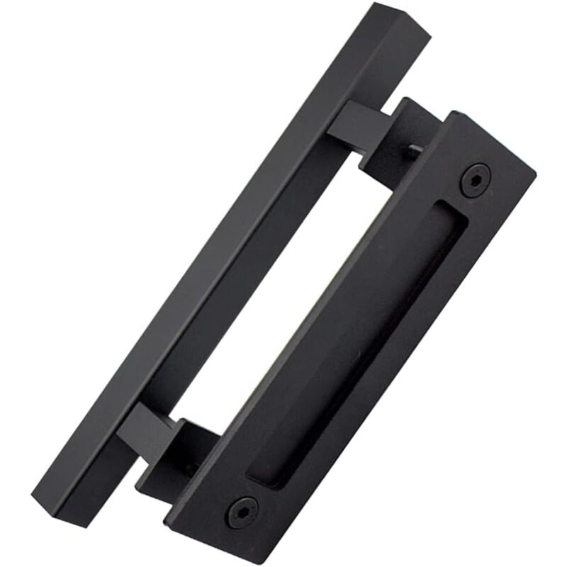 Alovez - Poignée de porte coulissante noire pour porte de grange, porte de salle de bain, porte coulissante,