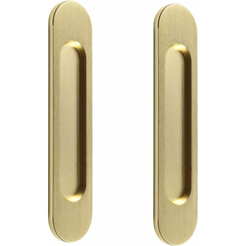 Jusch – Poignée de porte coulissante ovale autocollante – Installation facile sans poinçon – Pour portes de grange, fenêtres, placards – 18 cm or