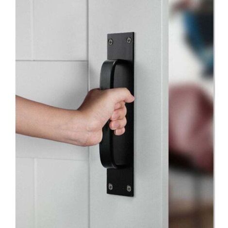 Poignée de Porte Coulissante, Poignée d'armoire de Porte, Poignée Décorative, pour Lourde, Porte Extérieure, Porte Intérieure, Porte de Garage, Placard ( Noir )