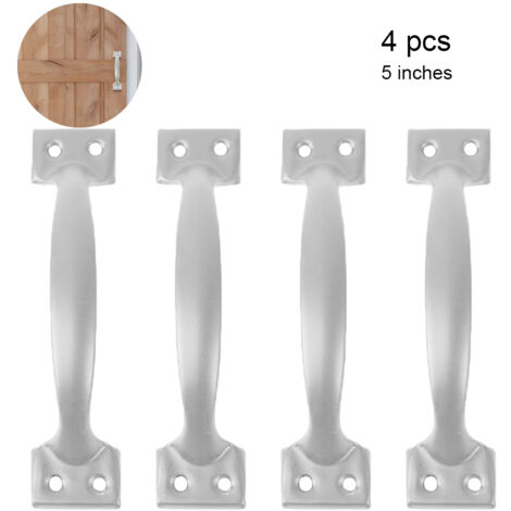 Poignée De Porte Coulissante - Poignée De Clôture En Acier Inoxydable - Pour Porte De Grange Porte De Placard Meuble De Cuisine Tiroir - 4 Pièces