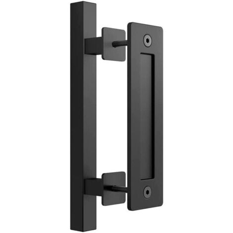 Poignée de Porte Coulissante, Poignée Porte Grange, Poignée de Traction de Porte, Tirez la Poignée pour Le Garage, avec Accessoires de Montage, pour Portes de Grange et Diverses Portes (Carré)