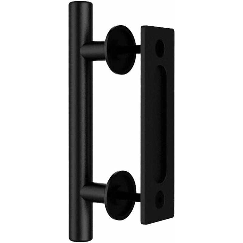 Poignee de porte coulissante Pour la porte de grange coulissante,24cm/9“ Noir