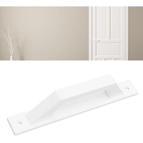Poignée de Porte Coulissante Premium Métal Électroplacé Blanc pour Cabinet et Portes Battantes avec Vis de Fixation