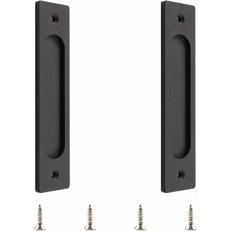 Poignée de porte coulissante rectangulaire, poignée de porte coulissante encastrée en aluminium avec vis de montage, adaptée aux portes coulissantes