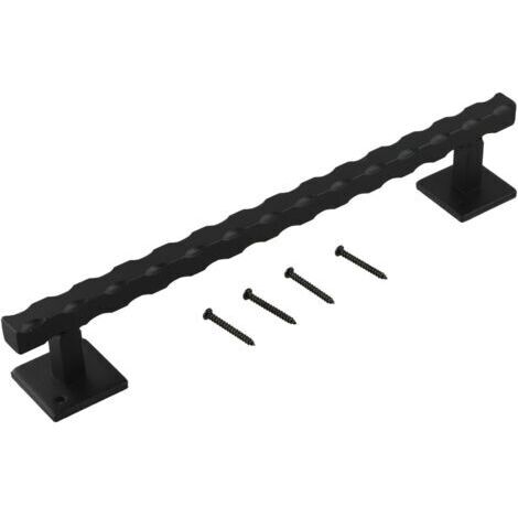 Poignée de porte coulissante rustique de 30,5 cm en métal noir de style industriel pour intérieur ou extérieur, armoire, porte de garage