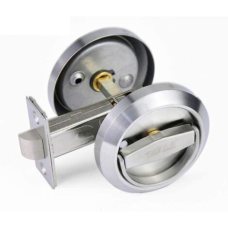 Poignée de porte coulissante, verrou de sécurité sans clé, pour porte escamotable ronde, avec système de verrouillage pour intimité.