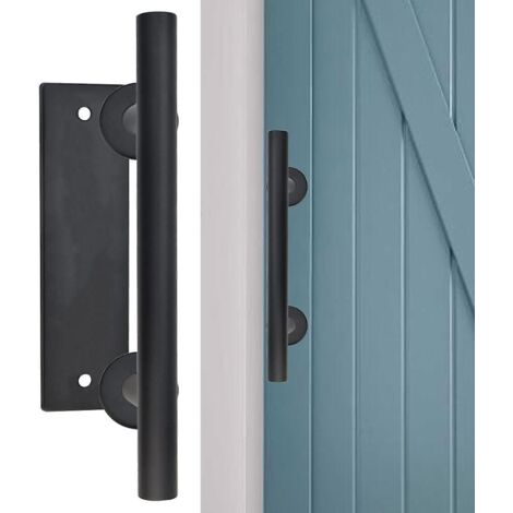 Poignée de porte coulissante vintage en acier au carbone antirouille, tube rond - 30 cm, conception anticorrosion pour portes, caves à vin, abris de jardin, chambres
