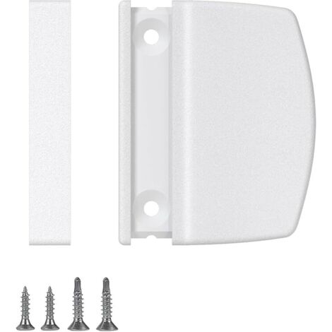 Poignée de porte de balcon extérieure blanche - Poignée de porte d'extérieur polyvalente en plastique pour balcon, terrasse - Avec vis