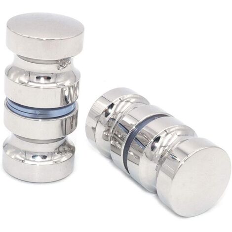 Poignée De Porte De Douche - Acier Inoxydable - Diamètre 30 mm - Longueur 60 mm - Pour Portes Vitreées - Lot De 2