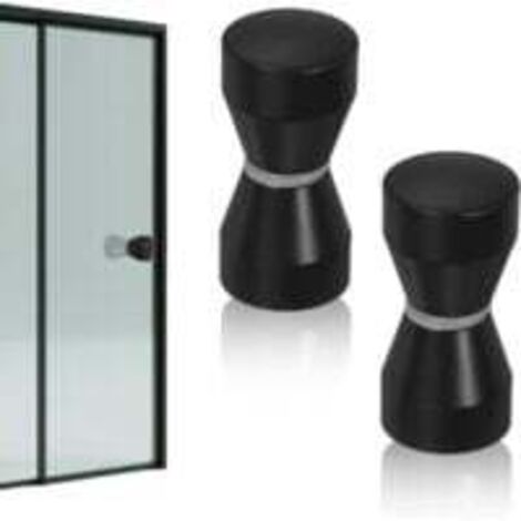 Poignée de porte de douche, aluminium noir mat, design conique, facile à installer, 2 pièces, 6230 mm