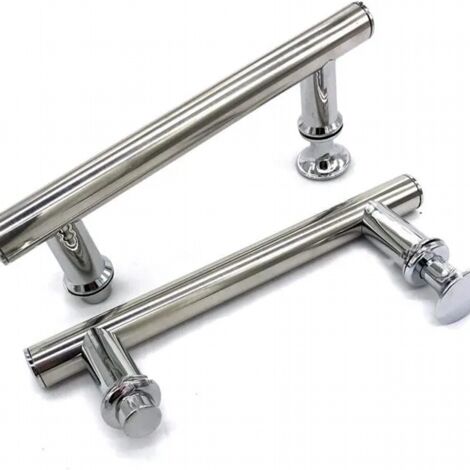 Poignée de porte de douche en ABS chromé de 145 mm (14.5 cm), trou à trou(2 Pièces)